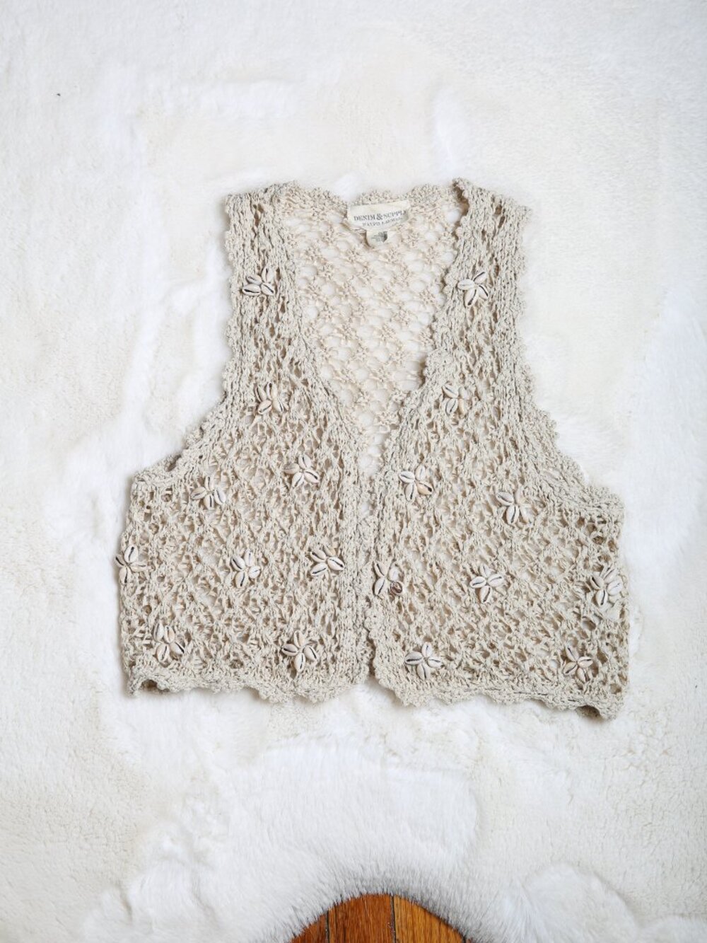 Ralph Lauren DENIM & SUPPLY Cowrie Shell Crochet Vest - Picture 2 of 14